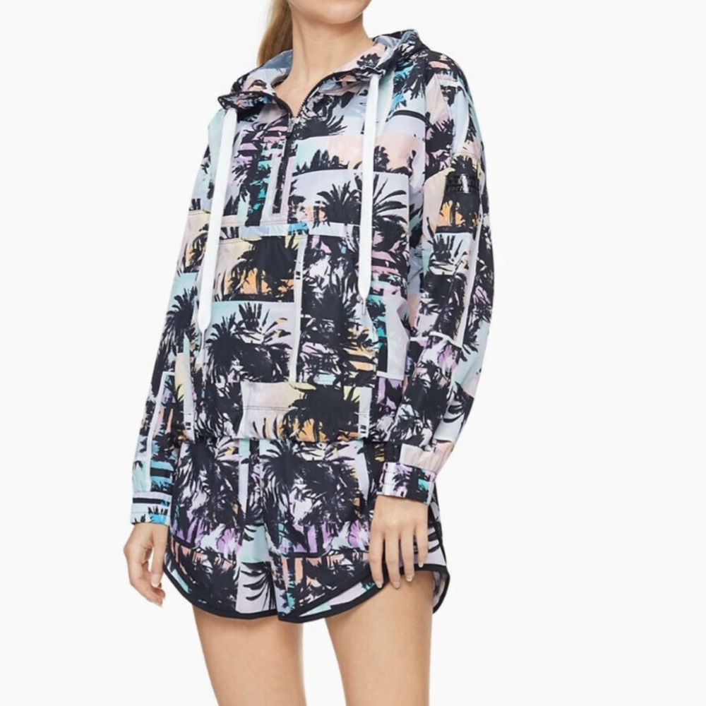Calvin Klein performance medium windbreaker jacket palm tree colorful print